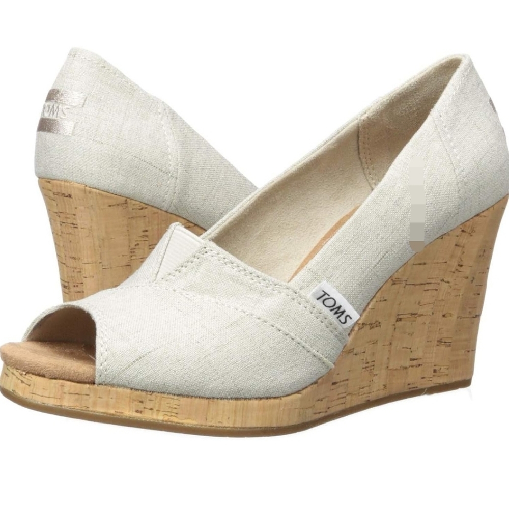 NWOB Toms Cork Wedge Sandals